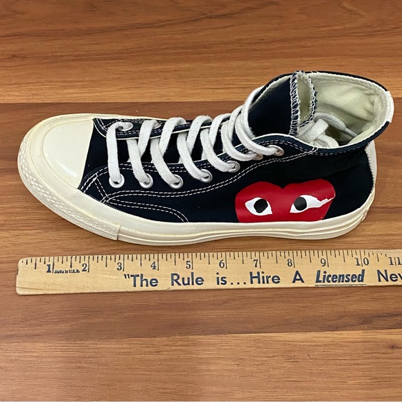 CONVERSE X Comme des Garçons PLAY High Top Chuck 70 Unisex Sneakers Women’s 7 - Picture 9 of 16